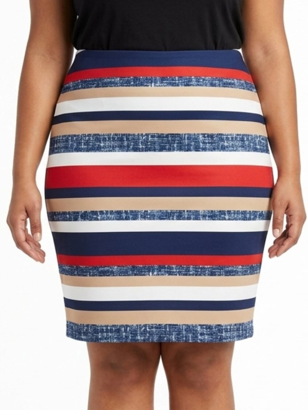 NYCC Striped Stretch Pull On Pencil Skirt- Sz. XL